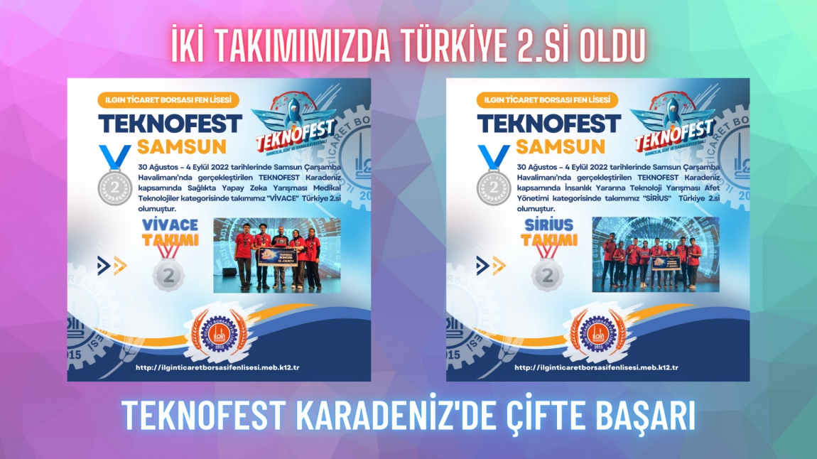 Teknofest'te İki Takımımızda Türkiye 2.si Oldu.